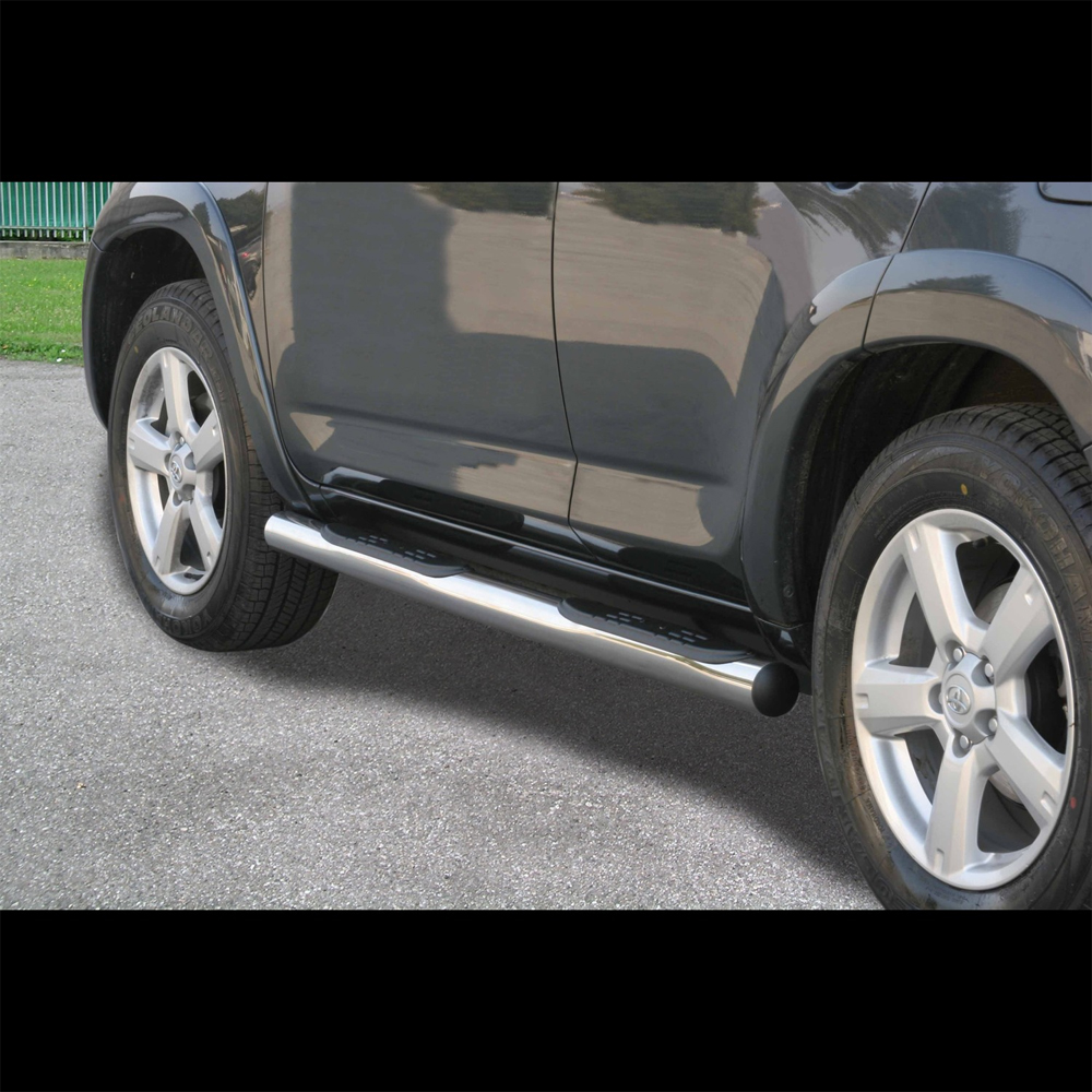 Marche Pieds Tube Inox Sur Toyota Rav