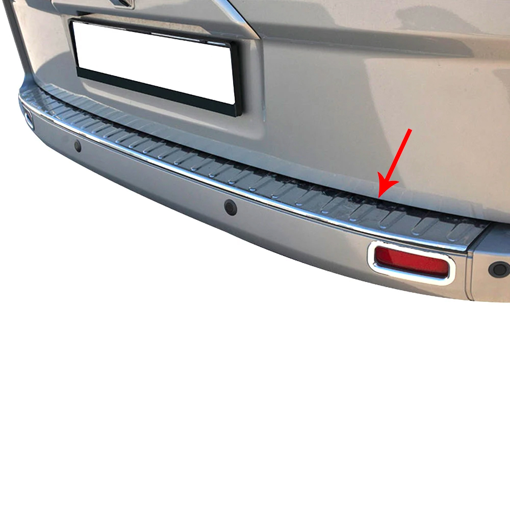 Noir pour Ford Transit Turneo/Custom 2012 UP en Acier Inoxydable chromé Pare-Chocs arrière de Protection de seuil de Protection Anti-Rayures 