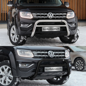 Pare-buffle Volkswagen Amarok 2016-2022 – Inox 70 mm – Noir ou Chromé