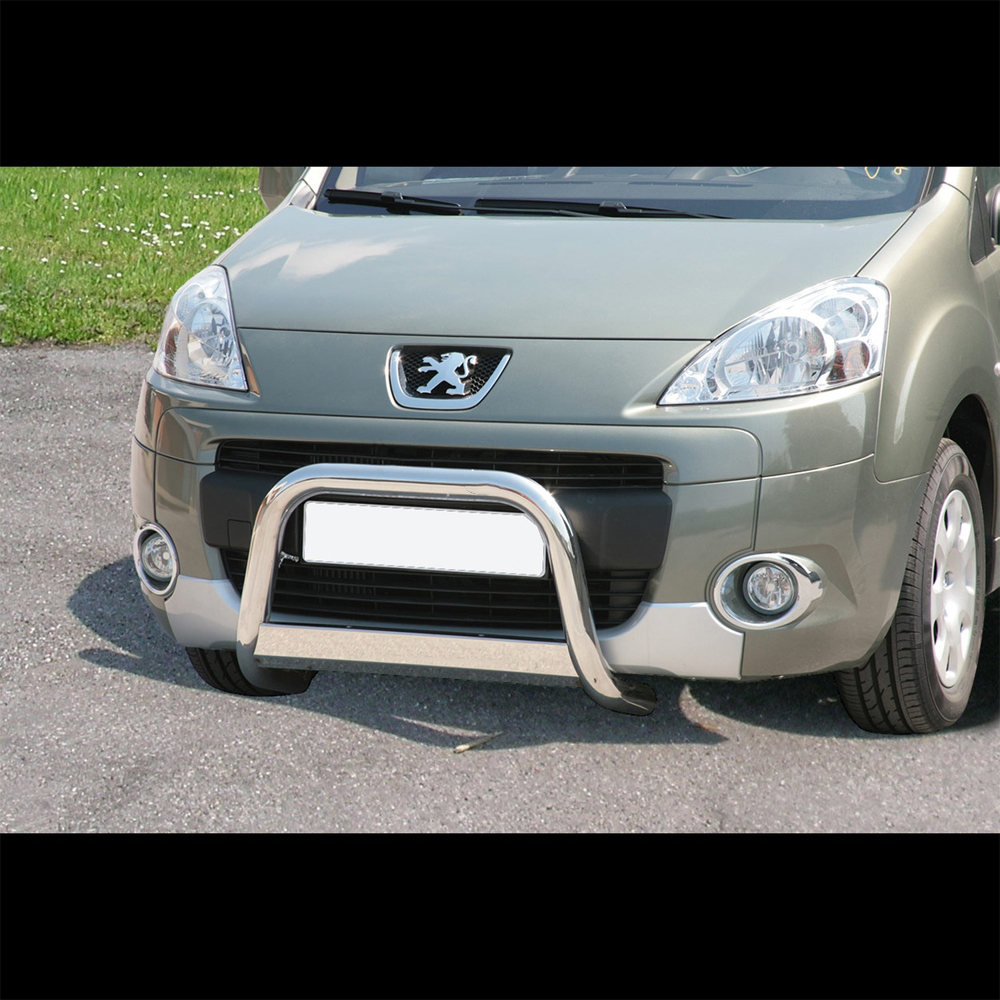 PAREBUFFLE INOX AVEC BARRE SUR PEUGEOT PARTNER 20082016