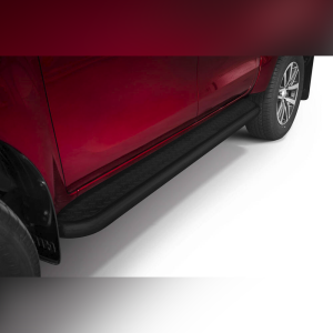 MARCHE-PIEDS NOIR PLAT EN INOX SUR TOYOTA HILUX 2015-2021+