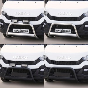 Pare-buffle inox homologué avec plaque – Iveco Daily 2014-2019 – Noir ou Chromé