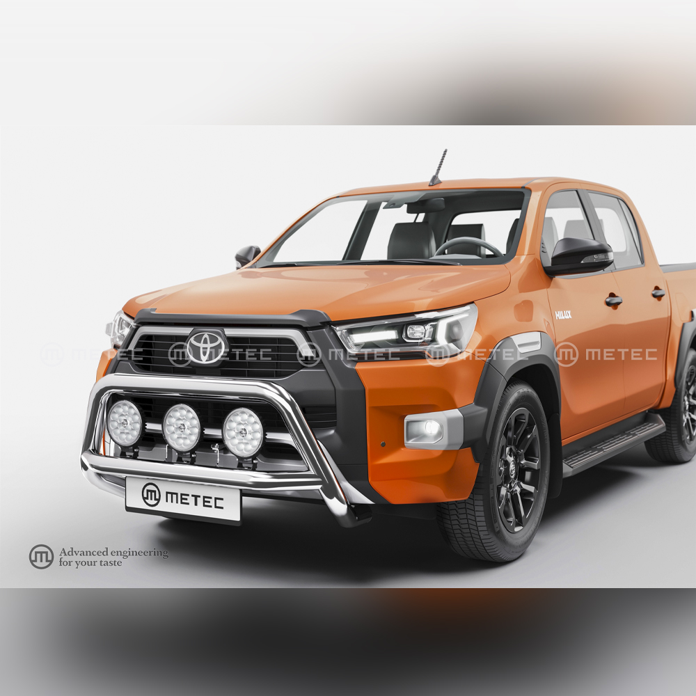 Pare Buffle Haut Inox Sur Toyota Hilux 2021+