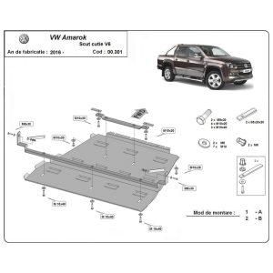 Protection de la boîte de vitesse et de la différentiel Volkswagen Amarok V6 automat 2010-2022