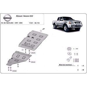 Steel Gearbox Skid Plate Nissan Navara D22 1997-2004