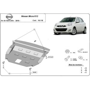 Steel Skid Plate Nissan Micra 2010-2023