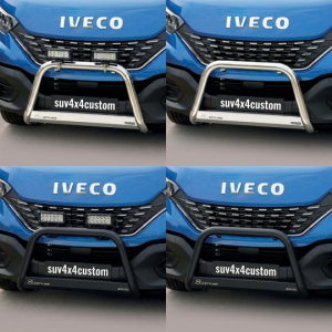 Pare-buffle Iveco Daily 2019-2023 – Noir ou Chromé – Diamètre 63 mm – Homologué CEE