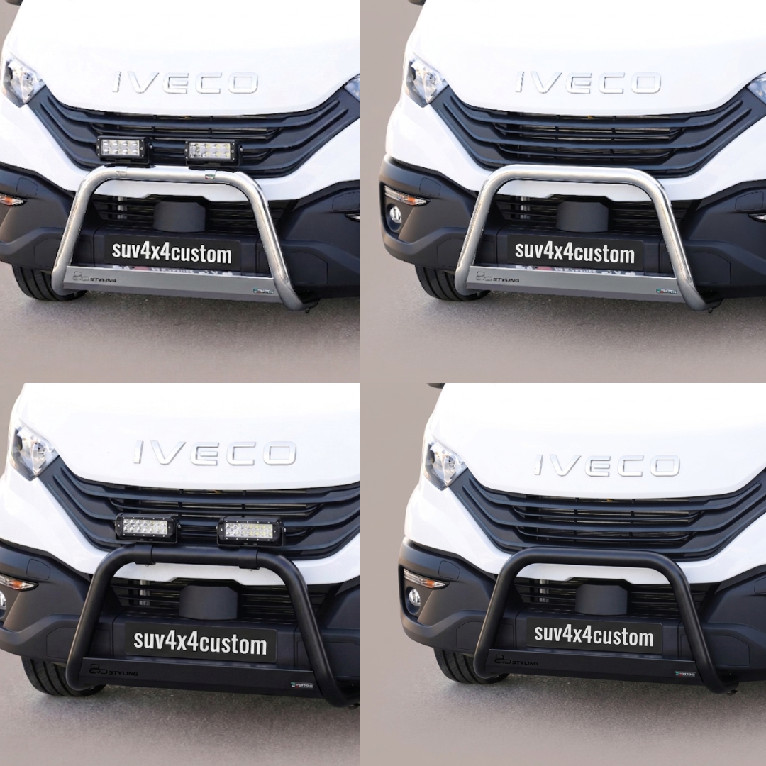 Pare-buffle Iveco Daily 2024+ – Noir ou Chromé – Diamètre 65 mm – Homologué CEE