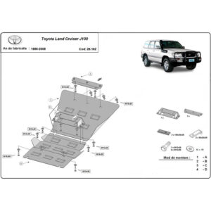 Plaque de protection en acier Toyota Land Cruiser J100 1998–2008