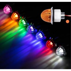 Ampoule LED Nedking Mini Watermelon Orange à lentille Orange – Éclairage pour camion, utilitaire ou remorque