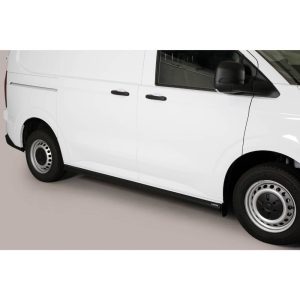 Protections latérales utilitaire TPS pour Volkswagen T7 Transporter L1 2025, inox 100 %, certification TÜV, conçues pour usage intensif utilitaire 2025, 2026.