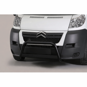 Pare-Buffle Homologué Inox Avec Barre Transversal Citroen Jumper 2006-2013 (Noir)