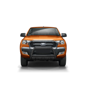 Pare-Buffle Homologué Inox Avec Plaque De Protection Ford Ranger 2012-2019 (Noir)