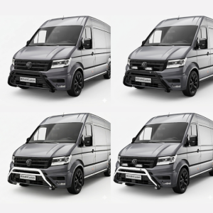 Pare-Buffle Homologué Inox Volkswagen Crafter (2017+) — Chromé Noir