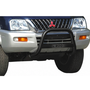 Pare-buffle Inox Noir 63 mm Gravé Mitsubishi L200 2002-2006