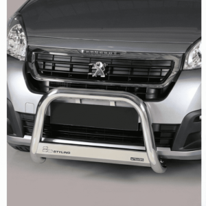 Pare-buffle avant noir et chromé sur Peugeot Partner, vue avant