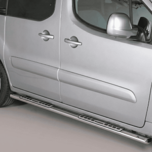 Marchepied latéral noir et chromé sur Peugeot Partner 2018+