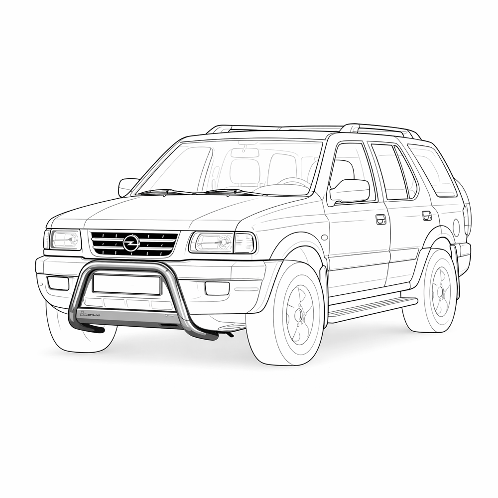 Pare-Buffle Inox Avec Barre Transversal Opel Frontera Sport 1998-2007 – Image 2