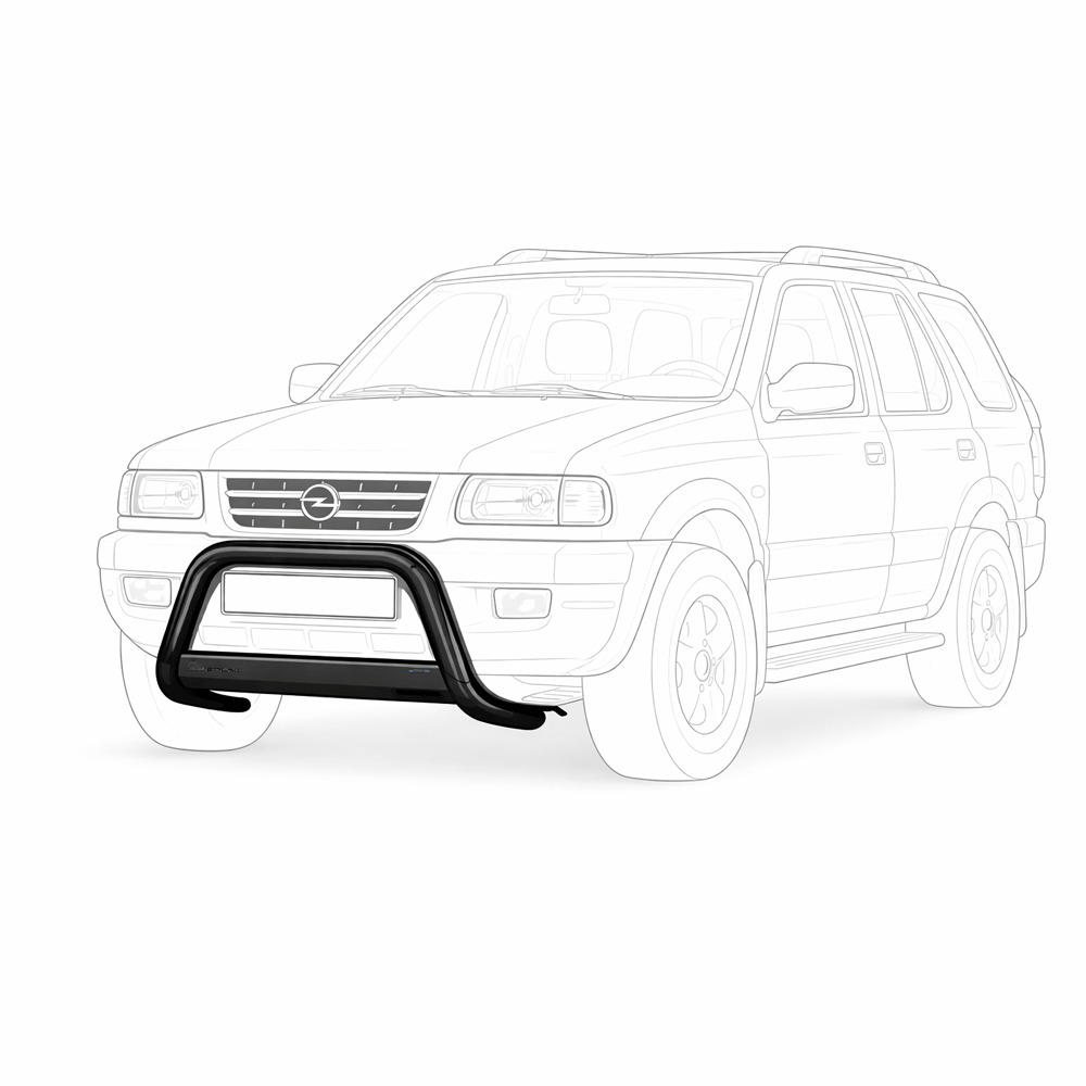 Pare-Buffle Inox Avec Barre Transversal Opel Frontera Sport 1998-2007 (Noir) – Image 2