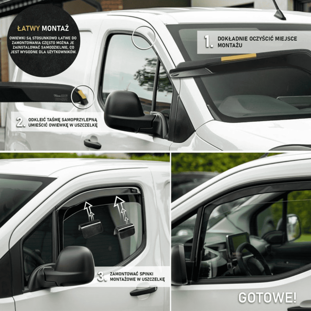 Déflecteurs de Vitres Fiat Scudo 2022+ Latérales Avant — Noir Fumé Translucide TÜV – Image 3