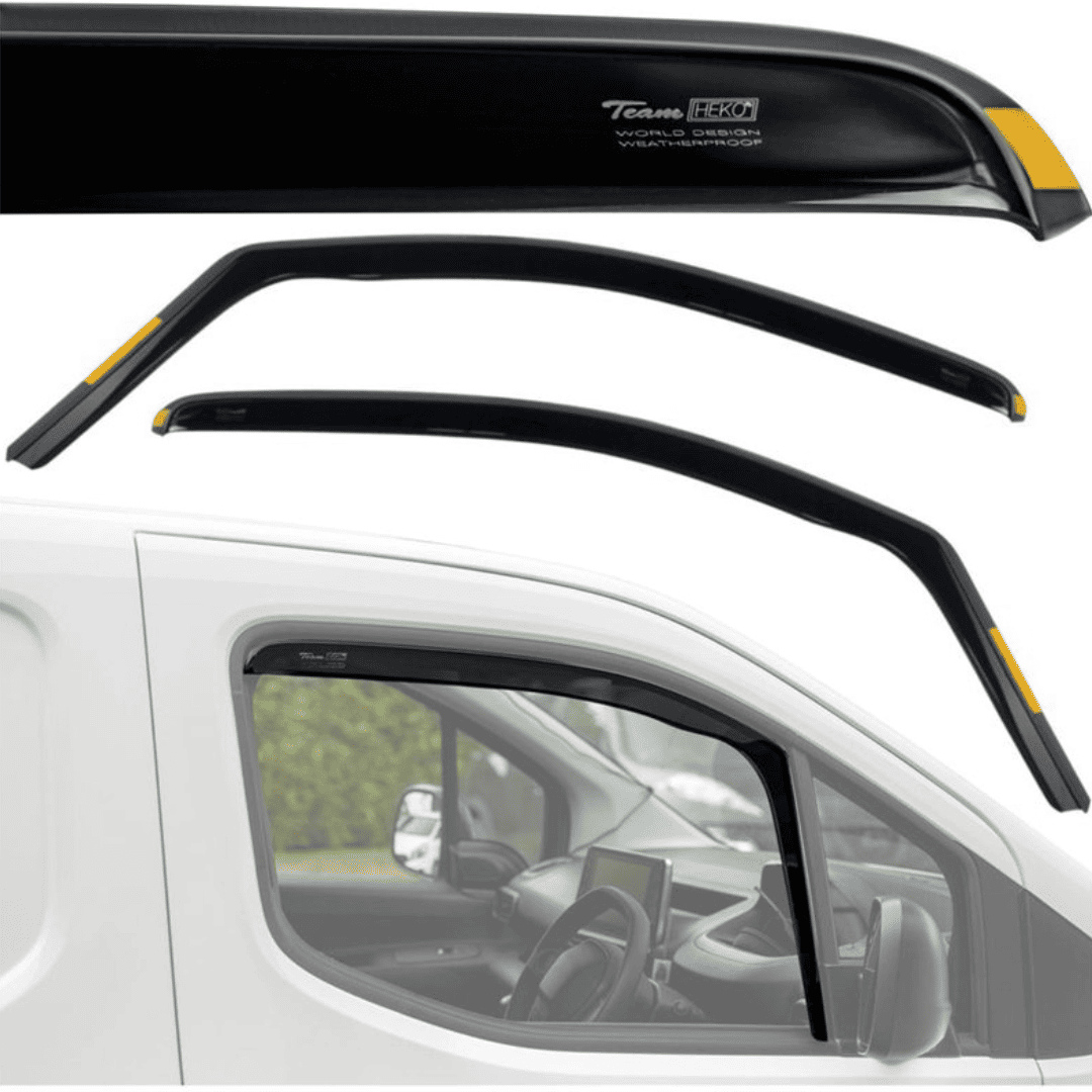 Déflecteurs de vitres latérales avant Fiat Scudo III 507 2022+ noir fumé translucide certifiés TÜV