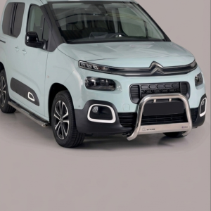 "Pare-buffle avant Misutonida noir et chromé sur Citroën Berlingo 2018+, vue avant