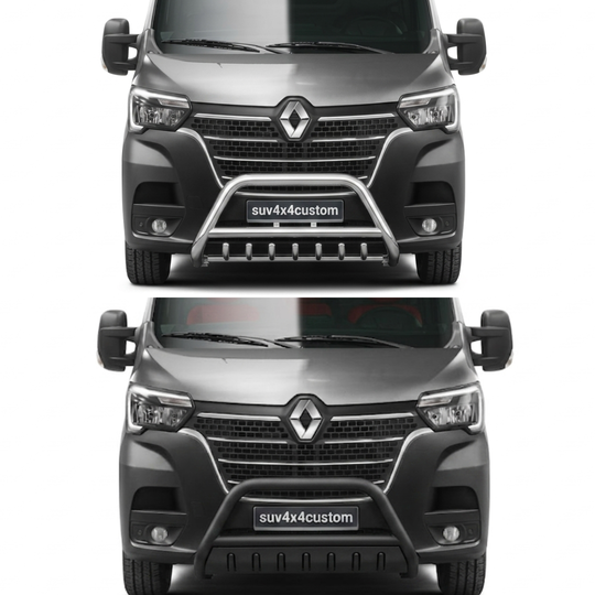 Pare-buffle avant avec grille – Renault Master 2019-2024 – Noir ou Chromé