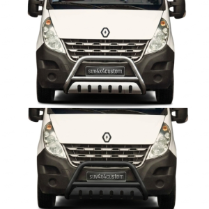 Pare-buffle avant avec plaque de protection Renault Master 2010-2019 – Noir ou Chromé
