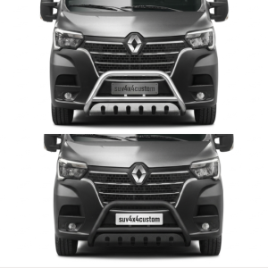 Pare-buffle avant avec plaque de protection – Renault Master 2019-2024 – Noir ou Chromé