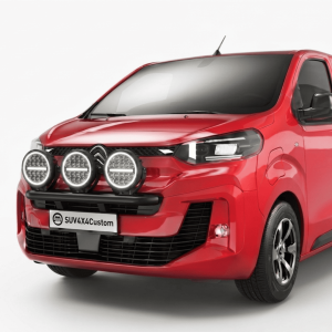 Rampe de phare Citroën Jumpy (2024+) Chromé Noir | Ø 60mm Painted— 3 porte‑lampes
