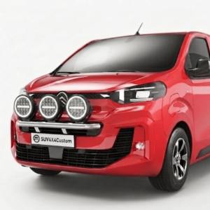 Rampe de phare Citroën Jumpy (2024+) Chromé Noir | Ø 60mm— 3 porte‑lampes