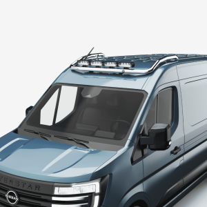 Rampe de toit pour phares longue portée 60 mm brillant — Nissan Interstar 2024+ | Toit H2