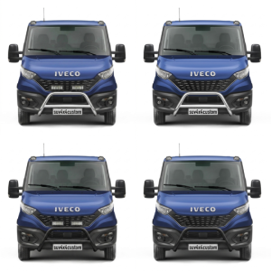 Pare-Buffle Inox Homologué Avec Barre Transversale  Iveco Daily 2019-2023 - Chromé Noir