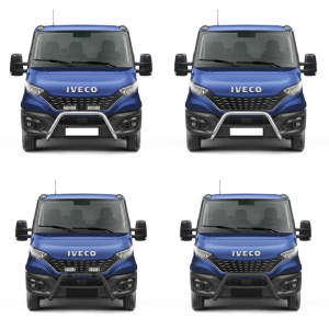 Pare-Buffle Inox Homologué Sans Barre Transversale  Iveco Daily 2019-2023 - Chromé Noir