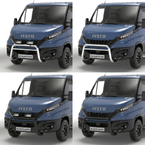 Pare-buffle inox homologué Iveco Daily 2019-2024 – Noir ou Chromé – Diamètre 70 mm