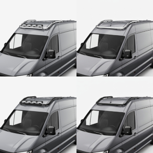 Support rampe de toit VW Crafter 2017+ – Modèle long (4 supports) – Noir ou Inox – Pack LED optionnel