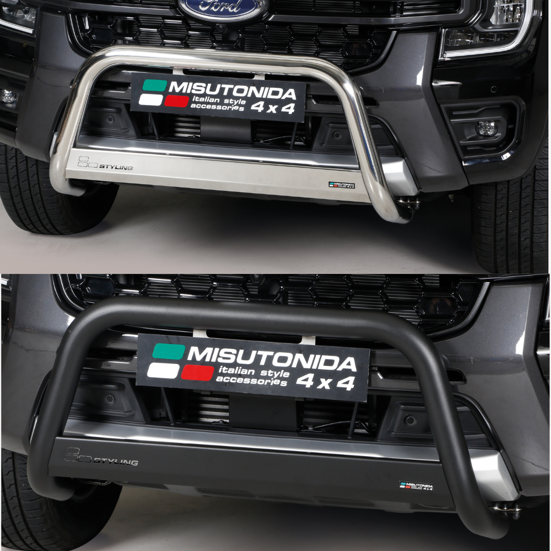 Pare-buffle Ford Ranger Double Cab 2023+ – 65 mm – Noir ou Chromé – Homologué CEE