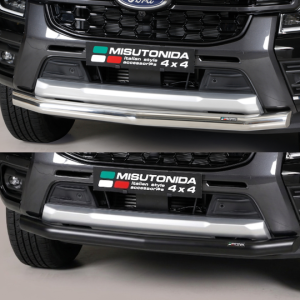 Pare-buffle Ford Ranger Double Cab 2023+ – 76 mm – Noir ou Chromé – Compatible ACC – Homologué