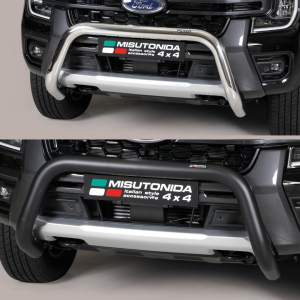 Pare-buffle large Ford Ranger Double Cab 2023+ – 76 mm – Noir ou Chromé – Compatible ACC